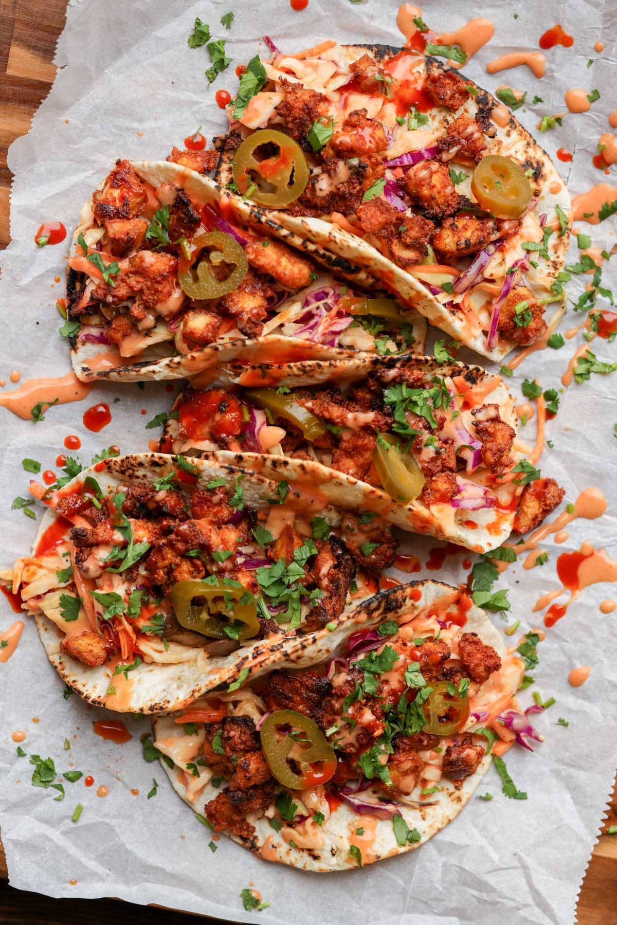 Vegan tacos Korea Gochujang pastaga